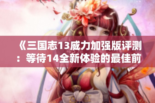 《三国志13威力加强版评测：等待14全新体验的最佳前奏》