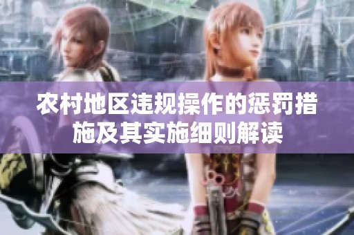 农村地区违规操作的惩罚措施及其实施细则解读