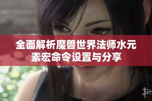 全面解析魔兽世界法师水元素宏命令设置与分享