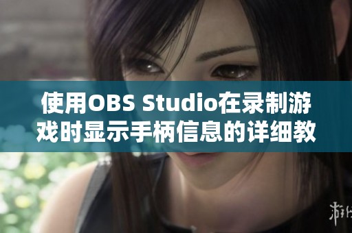 使用OBS Studio在录制游戏时显示手柄信息的详细教程