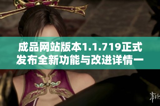成品网站版本1.1.719正式发布全新功能与改进详情一览