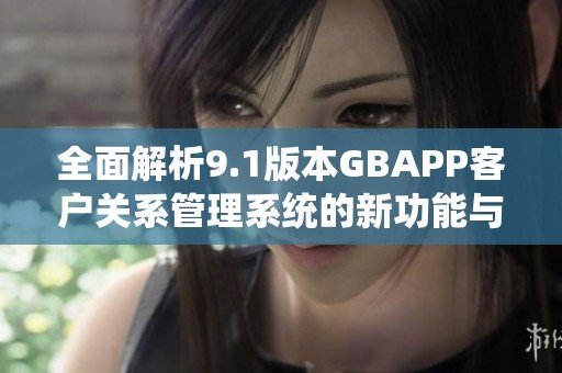 全面解析9.1版本GBAPP客户关系管理系统的新功能与优化