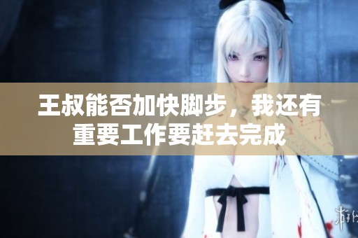 王叔能否加快脚步，我还有重要工作要赶去完成