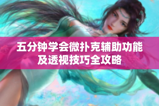 五分钟学会微扑克辅助功能及透视技巧全攻略