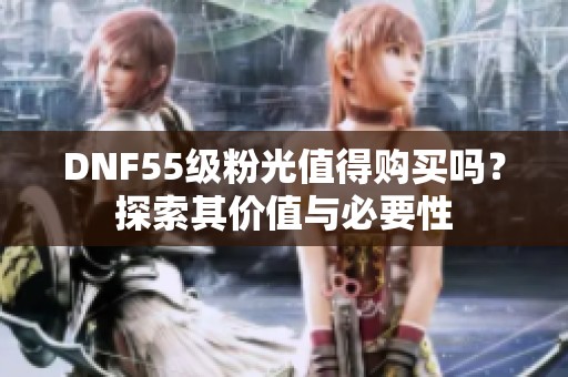 DNF55级粉光值得购买吗？探索其价值与必要性