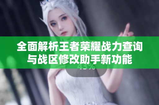 全面解析王者荣耀战力查询与战区修改助手新功能