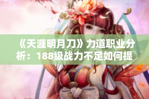 《天涯明月刀》力道职业分析：188级战力不足如何提升全面属性