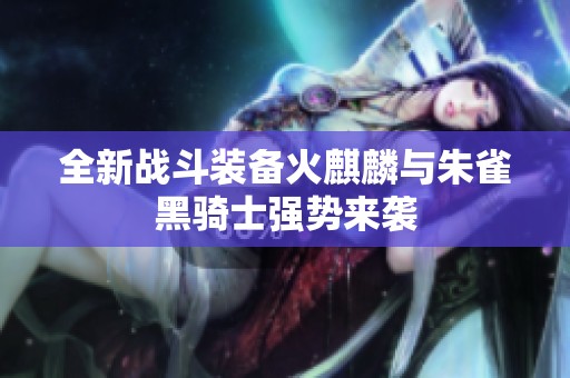 全新战斗装备火麒麟与朱雀黑骑士强势来袭
