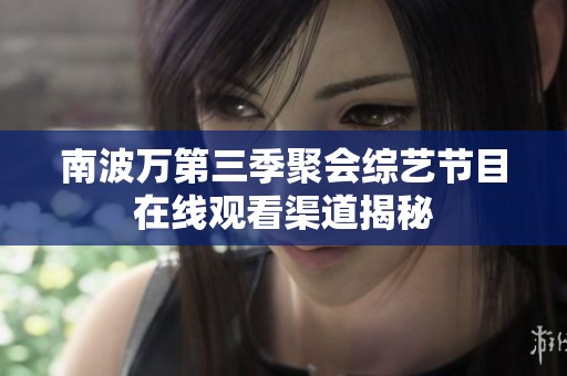 南波万第三季聚会综艺节目在线观看渠道揭秘