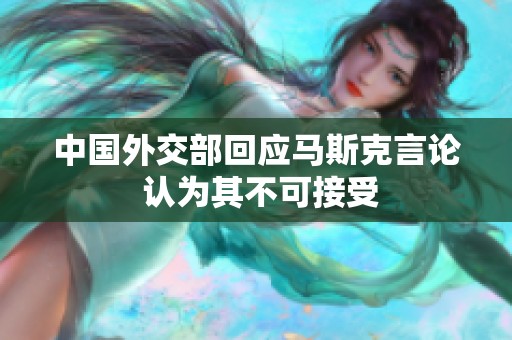 中国外交部回应马斯克言论 认为其不可接受