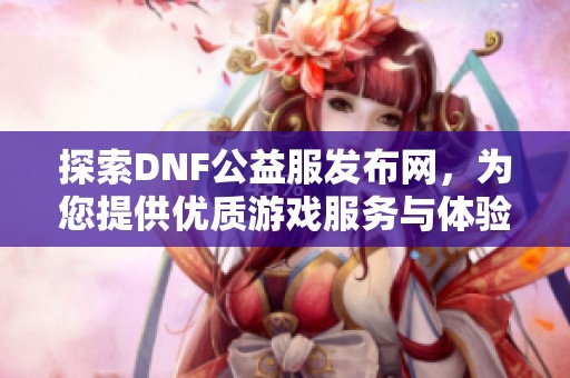 探索DNF公益服发布网，为您提供优质游戏服务与体验