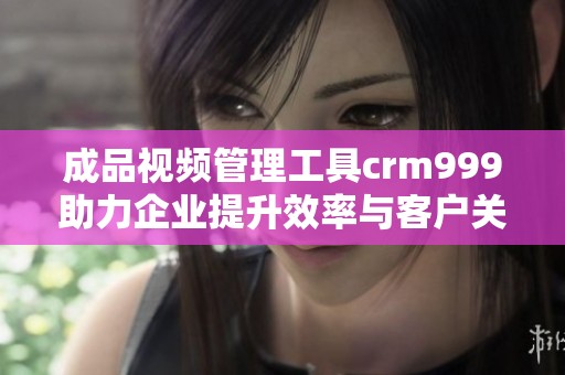 成品视频管理工具crm999助力企业提升效率与客户关系