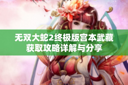 无双大蛇2终极版宫本武藏获取攻略详解与分享