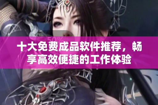 十大免费成品软件推荐，畅享高效便捷的工作体验