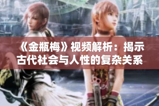 《金瓶梅》视频解析：揭示古代社会与人性的复杂关系