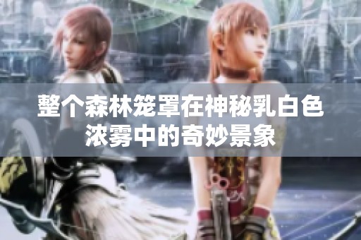 整个森林笼罩在神秘乳白色浓雾中的奇妙景象