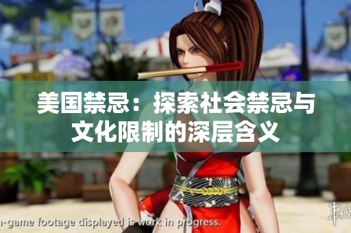 美国禁忌：探索社会禁忌与文化限制的深层含义