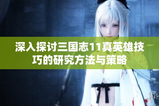 深入探讨三国志11真英雄技巧的研究方法与策略