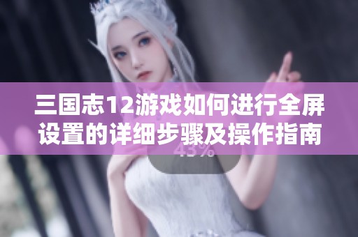 三国志12游戏如何进行全屏设置的详细步骤及操作指南