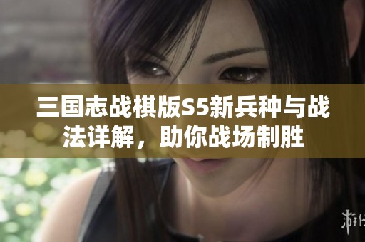 三国志战棋版S5新兵种与战法详解，助你战场制胜