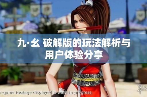 九·幺 破解版的玩法解析与用户体验分享