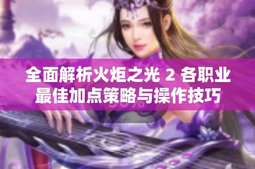 全面解析火炬之光 2 各职业最佳加点策略与操作技巧