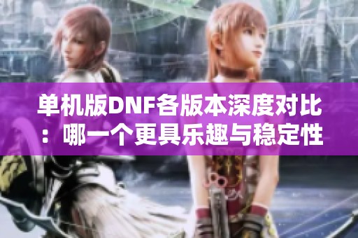 单机版DNF各版本深度对比：哪一个更具乐趣与稳定性？