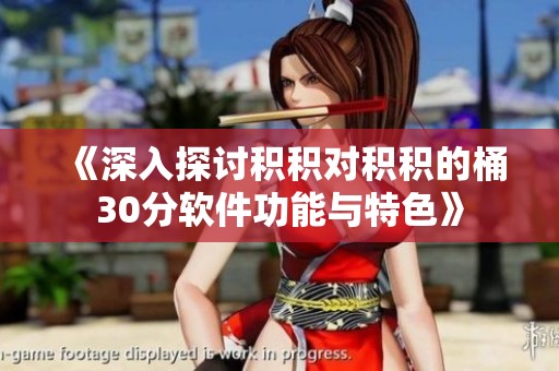 《深入探讨积积对积积的桶30分软件功能与特色》