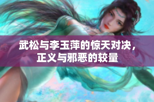 武松与李玉萍的惊天对决，正义与邪恶的较量