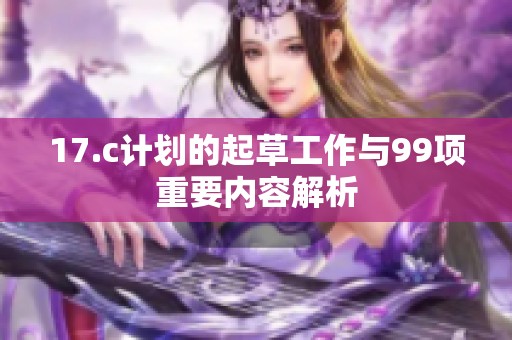 17.c计划的起草工作与99项重要内容解析