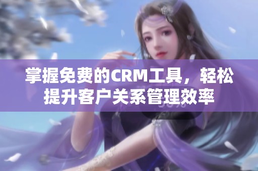 掌握免费的CRM工具，轻松提升客户关系管理效率