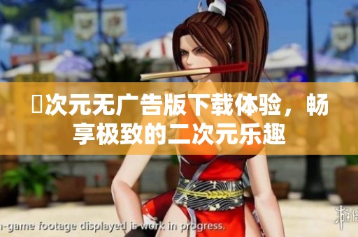囧次元无广告版下载体验，畅享极致的二次元乐趣