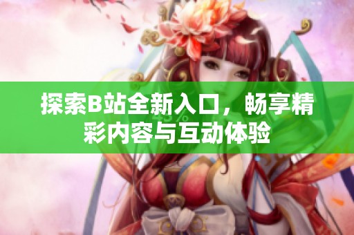 探索B站全新入口，畅享精彩内容与互动体验