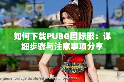 如何下载PUBG国际服：详细步骤与注意事项分享
