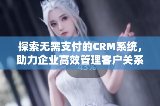 探索无需支付的CRM系统，助力企业高效管理客户关系