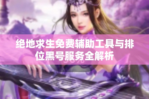 绝地求生免费辅助工具与排位黑号服务全解析
