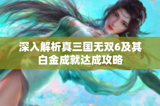 深入解析真三国无双6及其白金成就达成攻略