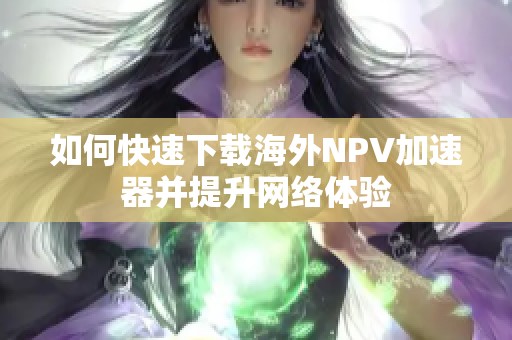 如何快速下载海外NPV加速器并提升网络体验